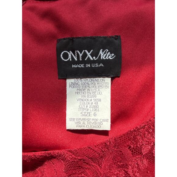Vintage Onyx Nite Lace Dress Women's 6 Red Castlecore Fairy Goth Whimsigoth Y2K - Picture 7 of 8
